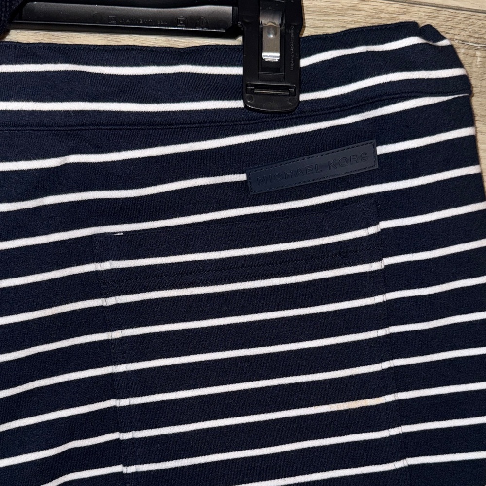Michael Kors Navy and White Striped Men's Shorts - Picture 3 of 5